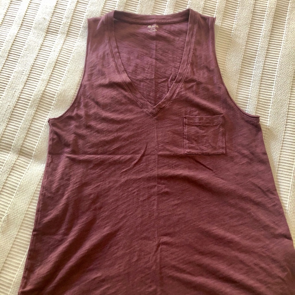 Madewell tank - size small, eggplant, with pocket